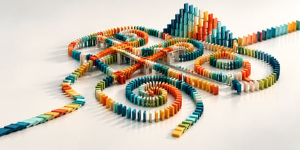 Colorful Domino Labyrinth in Motion_showing complexity