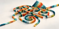 complex domino pattern denoting how one small change can create a cascade effect